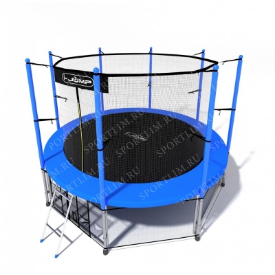 Батут i-JUMP 10ft 3,06м с нижней сетью и лестницей (blue)